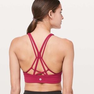 Lululemon size 10 Ride and Reflect Bra - pink - SoulCycle